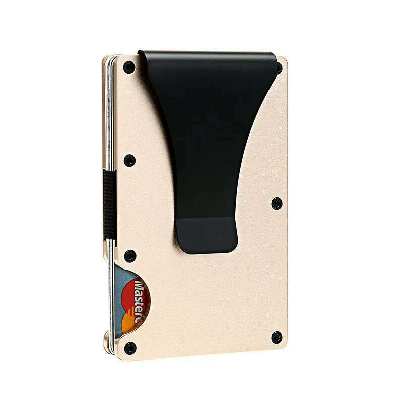 KIMLUD, Carbon Fiber Rfid Credit Card Holder Men Women Wallets Money Bags Slim Thin Mnimalist Wallet Red Purses Magic Mini Smart Wallet, Gold, KIMLUD Womens Clothes