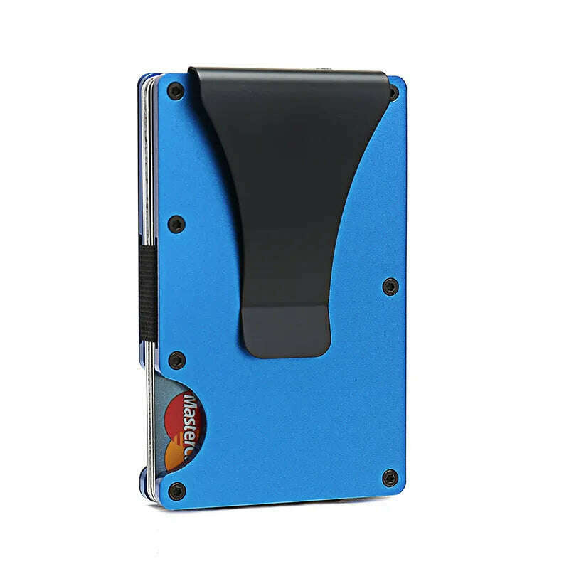 KIMLUD, Carbon Fiber Rfid Credit Card Holder Men Women Wallets Money Bags Slim Thin Mnimalist Wallet Red Purses Magic Mini Smart Wallet, Blue, KIMLUD Womens Clothes
