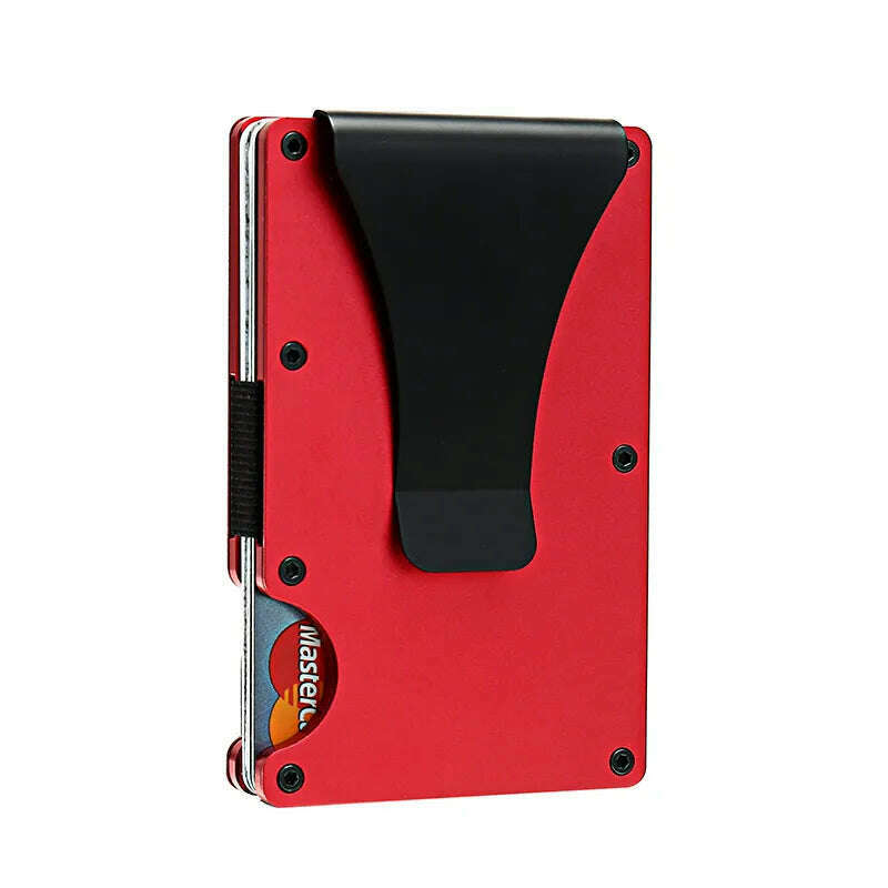 KIMLUD, Carbon Fiber Rfid Credit Card Holder Men Women Wallets Money Bags Slim Thin Mnimalist Wallet Red Purses Magic Mini Smart Wallet, Red, KIMLUD Womens Clothes