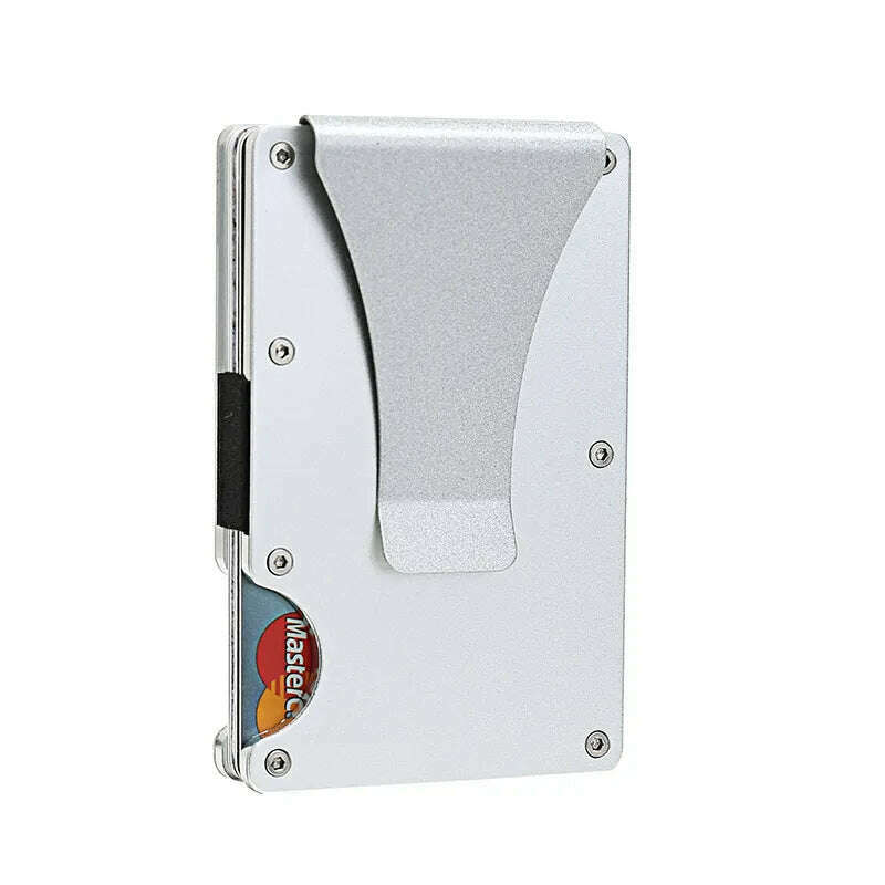 KIMLUD, Carbon Fiber Rfid Credit Card Holder Men Women Wallets Money Bags Slim Thin Mnimalist Wallet Red Purses Magic Mini Smart Wallet, Silver, KIMLUD Womens Clothes