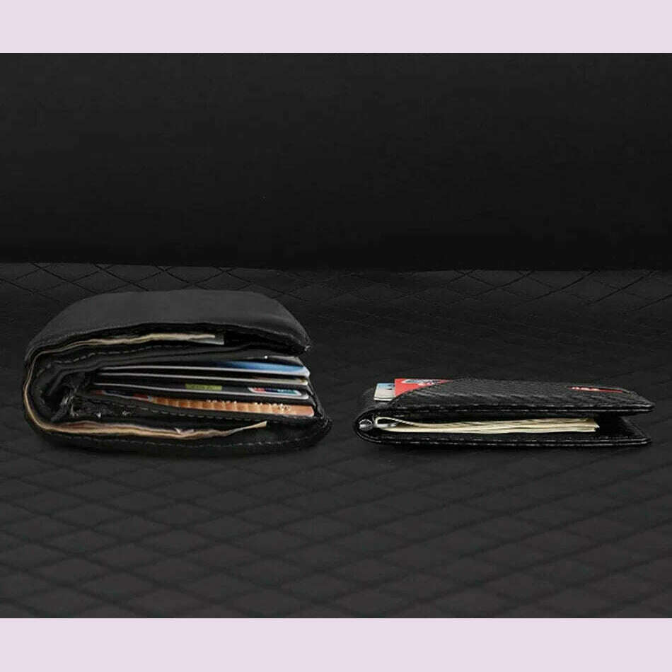 KIMLUD, Carbon Fiber Rfid Men Wallets Money Bag Slim Thin Card Man Wallet Luxury Male Small Short Purse Bi-fold Vallet Billfold, KIMLUD Womens Clothes