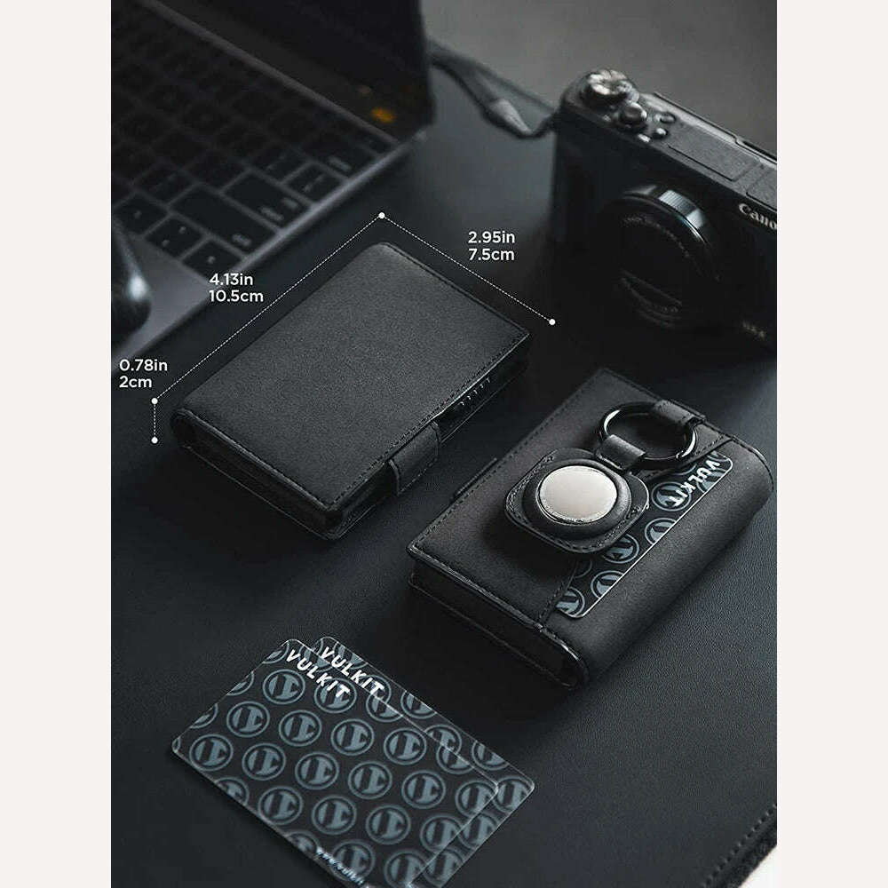 Card Holder Wallet with Airtag Holder Pop Up Leather Wallet RFID Blocking Magnetic Closure for Men - KIMLUD