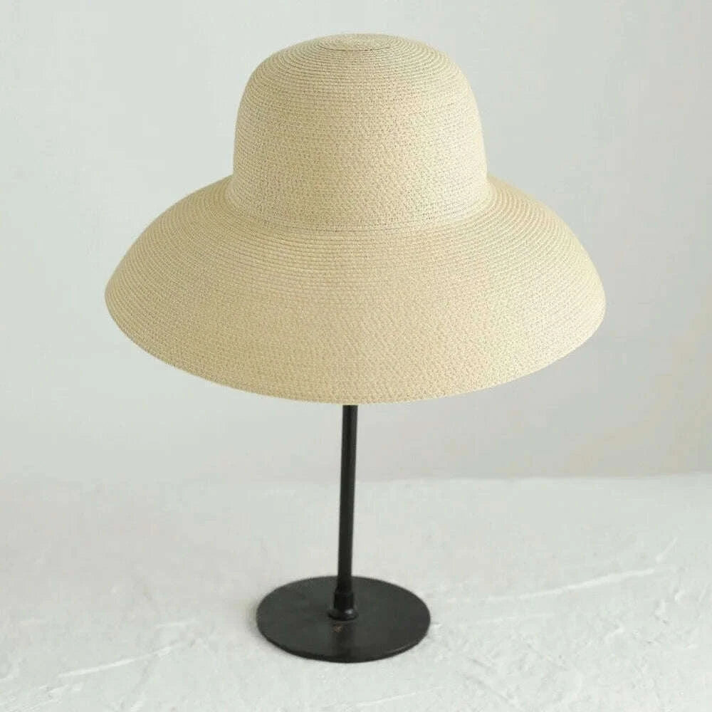 Casual Boho Straw Hat Wide Brim Visor Weave Hat Korean Style Breathable UV Protection Cap Girls
