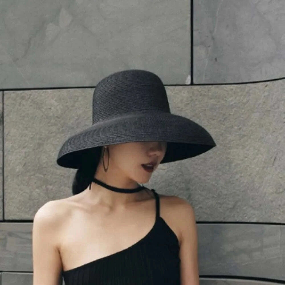 Casual Boho Straw Hat Wide Brim Visor Weave Hat Korean Style Breathable UV Protection Cap Girls