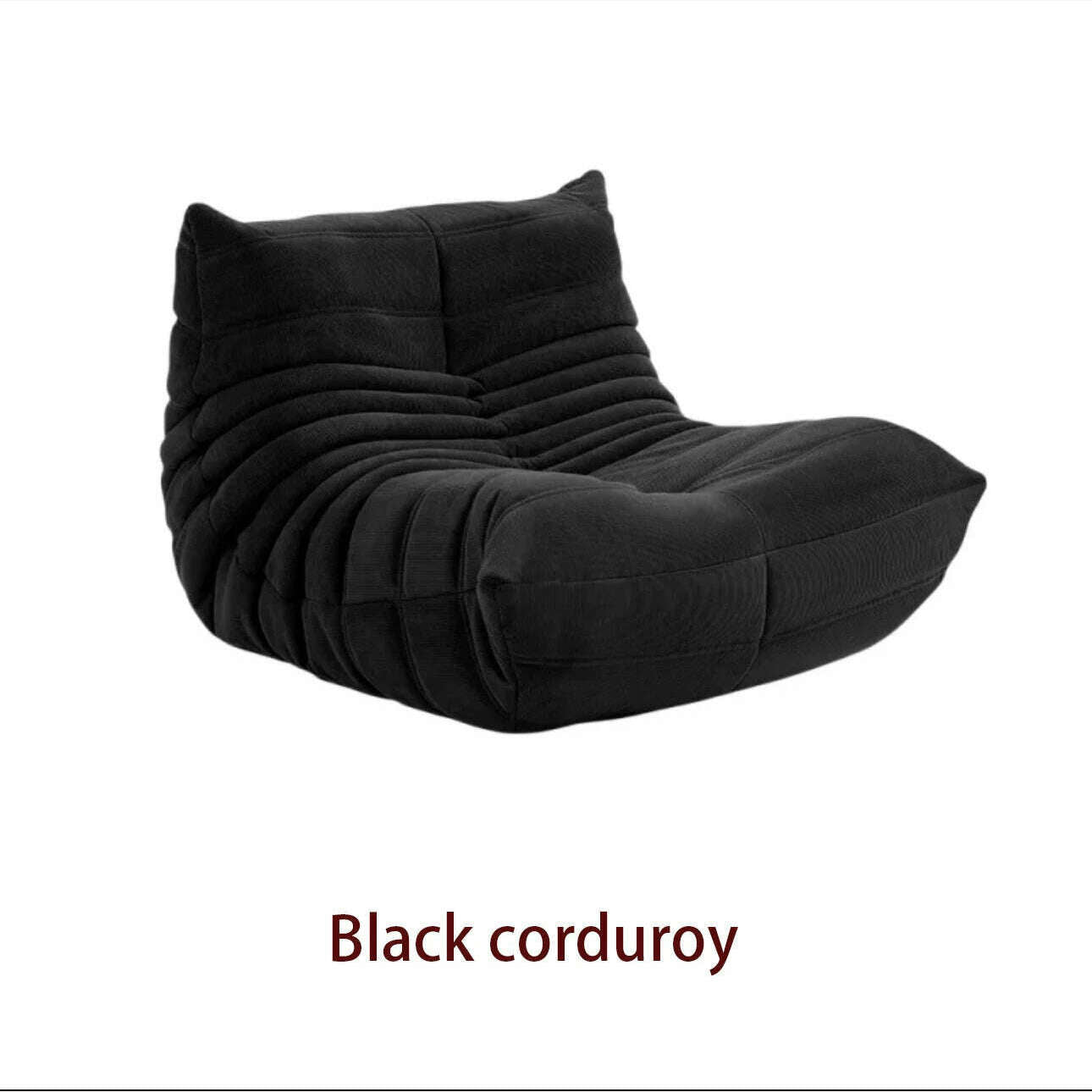 Caterpillar Sofa Living Room Single Bedroom Cloth Art Black Leather Lazy Man Sofa Bedroom Living Room Chair Sofa - KIMLUD