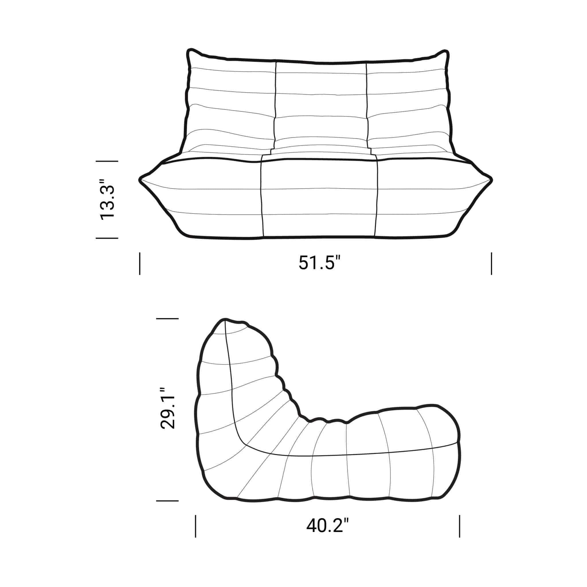 Caterpillar Sofa Living Room Single Bedroom Cloth Art Black Leather Lazy Man Sofa Bedroom Living Room Chair Sofa - KIMLUD