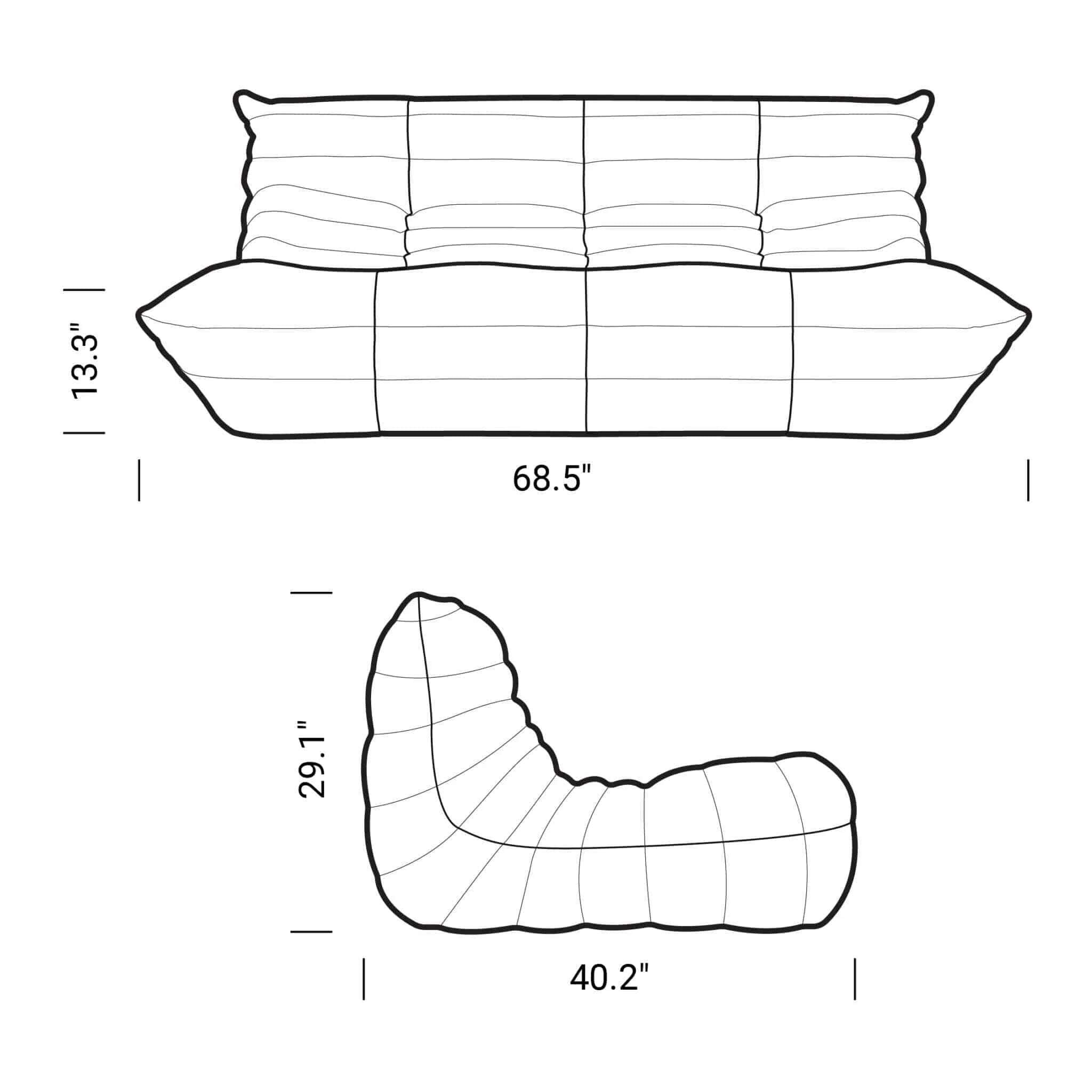 Caterpillar Sofa Living Room Single Bedroom Cloth Art Black Leather Lazy Man Sofa Bedroom Living Room Chair Sofa - KIMLUD