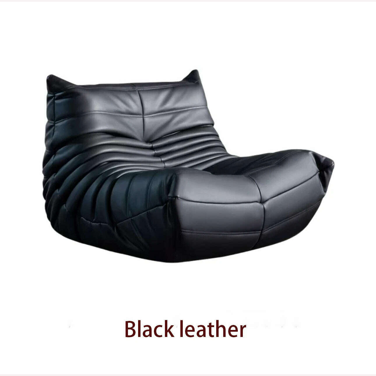 Caterpillar Sofa Living Room Single Bedroom Cloth Art Black Leather Lazy Man Sofa Bedroom Living Room Chair Sofa - KIMLUD