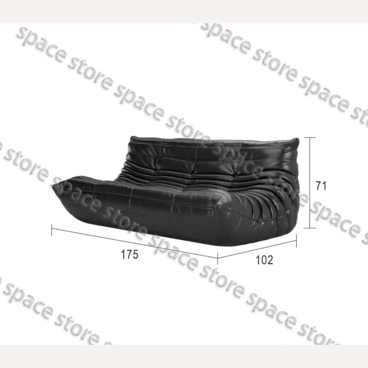 Caterpillar Sofa Living Room Single Bedroom Cloth Art Black Leather Lazy Man Sofa Bedroom Living Room Chair Sofa - KIMLUD