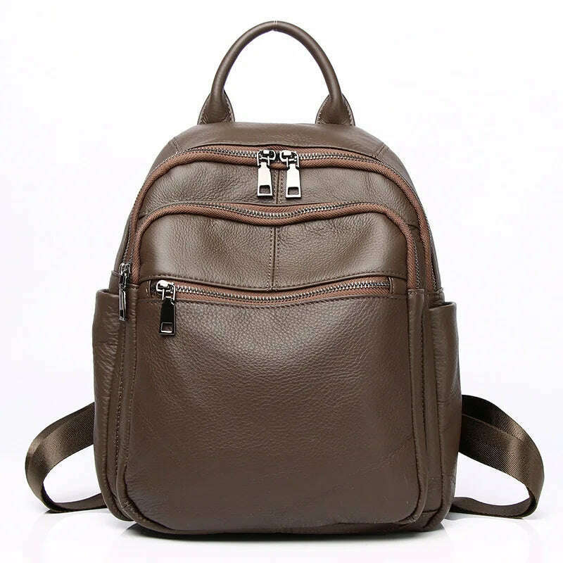 KIMLUD, Causal Genuine Leather Backpack Women Real Cowhide Travel Bags Fashion Ladies Cow Leather Double Shoulder Bag, KIMLUD Womens ClothesKIMLUD, Causal Genuine Leather Backpack Women Real Cowhide Travel Bags Fashion Ladies Cow Leather Double Shoulder Bag, coffee backpack, KIMLUD APPAREL - Womens Clothes