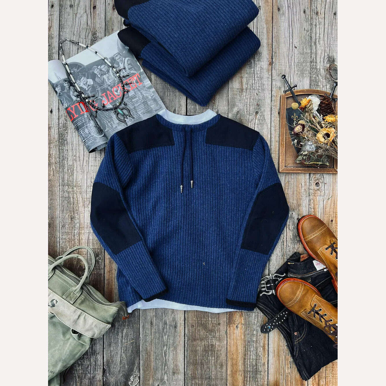 KIMLUD, CDS369 Cidu Super Top Quality Heavy Thick 560 GSM Indigo Jumper Flexible 100% Merino Wool Warm Pullover, KIMLUD Womens ClothesKIMLUD, CDS369 Cidu Super Top Quality Heavy Thick 560 GSM Indigo Jumper Flexible 100% Merino Wool Warm Pullover, S 97cm chest / CHINA, KIMLUD APPAREL - Womens Clothes