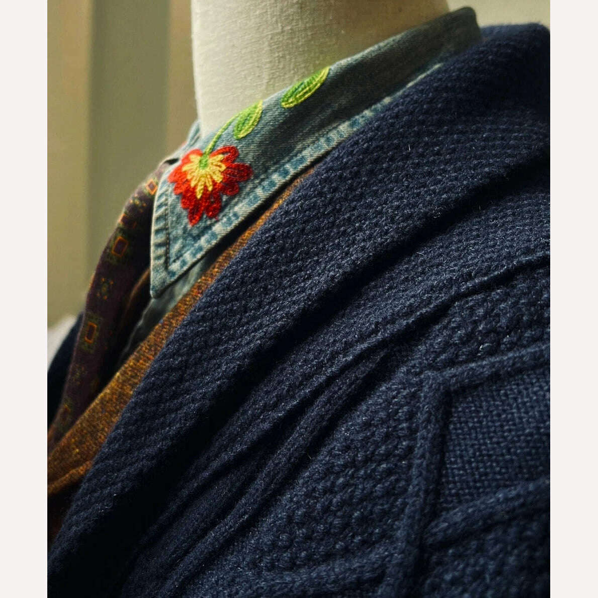 KIMLUD, CDS570 Cidu Super Top Quality Heavy Thick 550GSM Jumper Big Flexible 100% Merino Wool & Italy Leather Warm Pullover, KIMLUD Womens ClothesKIMLUD, CDS570 Cidu Super Top Quality Heavy Thick 550GSM Jumper Big Flexible 100% Merino Wool & Italy Leather Warm Pullover, navy / S 98cm chest / CHINA, KIMLUD APPAREL - Womens Clothes