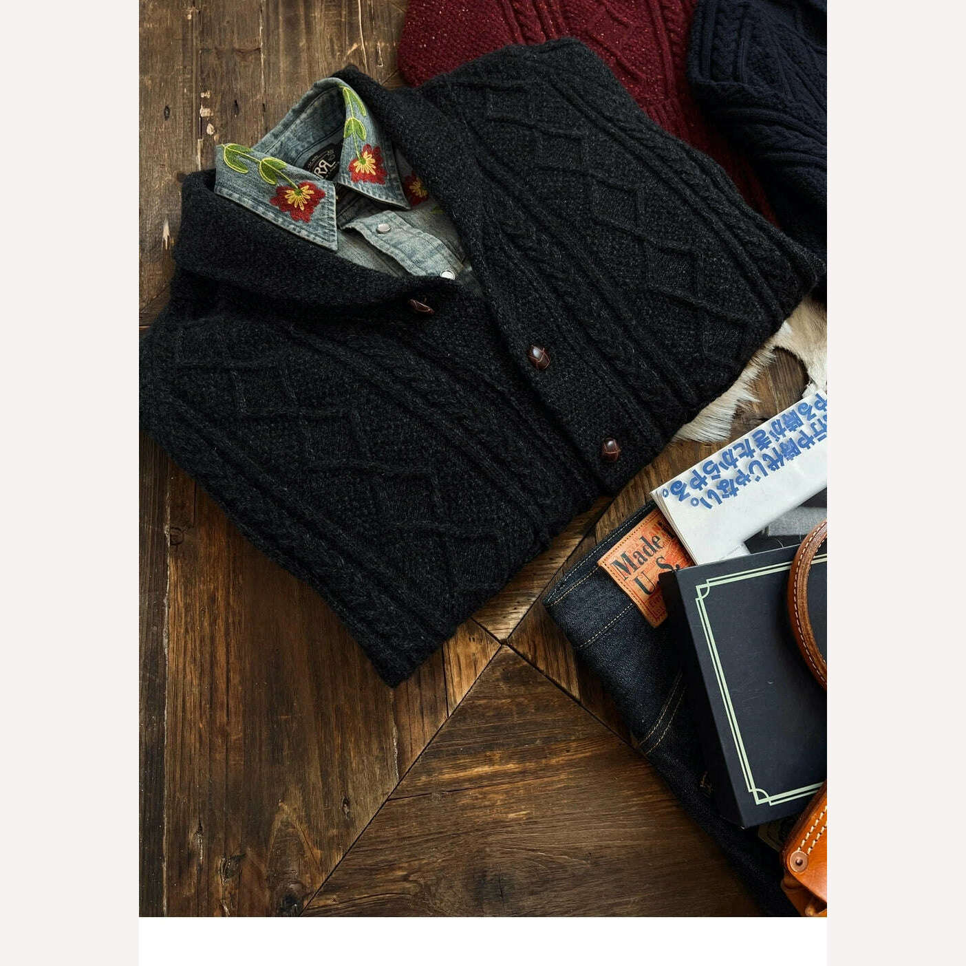 KIMLUD, CDS570 Cidu Super Top Quality Heavy Thick 550GSM Jumper Big Flexible 100% Merino Wool & Italy Leather Warm Pullover, KIMLUD Womens ClothesKIMLUD, CDS570 Cidu Super Top Quality Heavy Thick 550GSM Jumper Big Flexible 100% Merino Wool & Italy Leather Warm Pullover, gray / S 98cm chest / CHINA, KIMLUD APPAREL - Womens Clothes