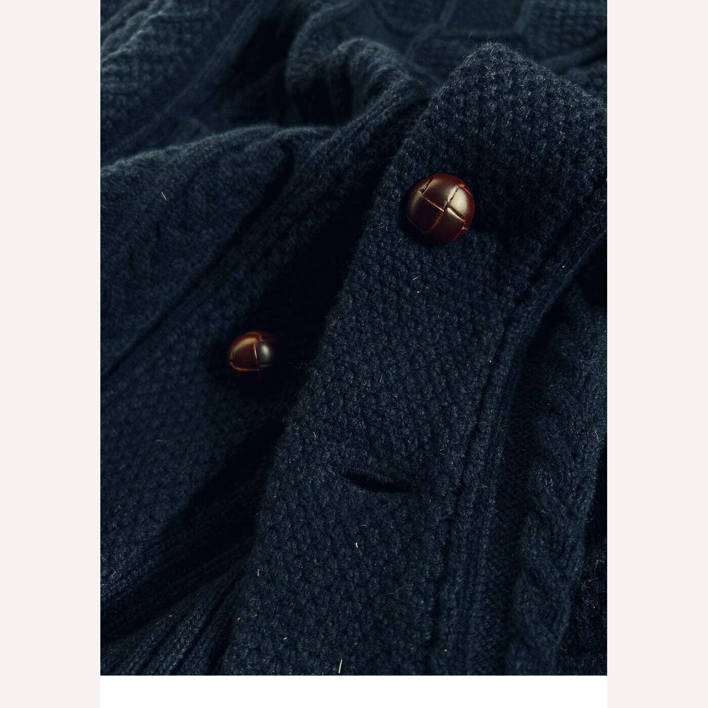 KIMLUD, CDS570 Cidu Super Top Quality Heavy Thick 550GSM Jumper Big Flexible 100% Merino Wool & Italy Leather Warm Pullover, KIMLUD Womens Clothes