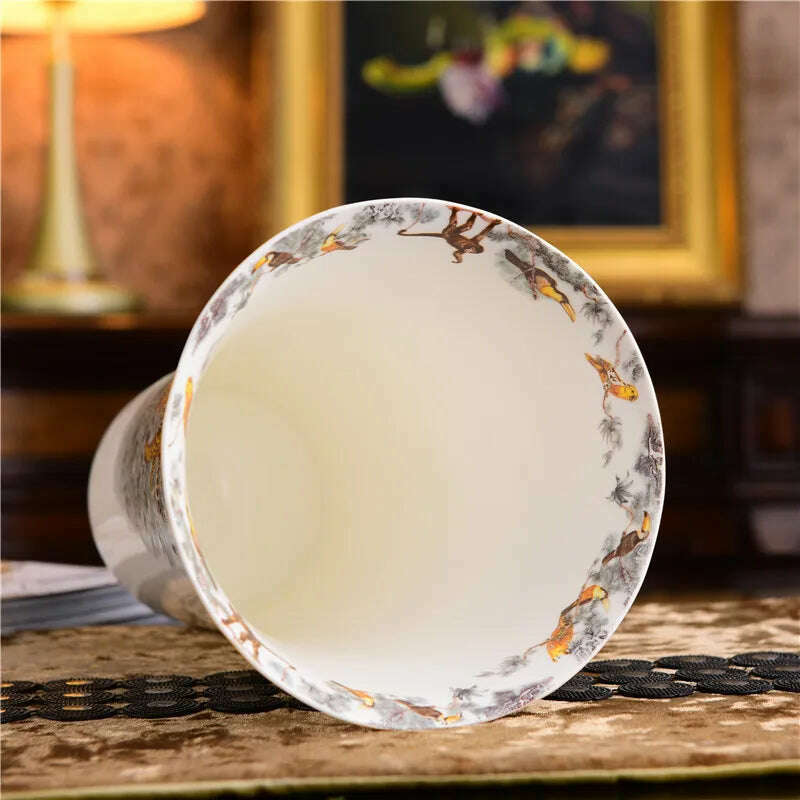 KIMLUD, Ceramic Tabletop Vase Porcelain Bone China Flower Vessel Wedding Gifts Presents Box Packaging Home Ornament Decoration Luxury, KIMLUD Womens Clothes