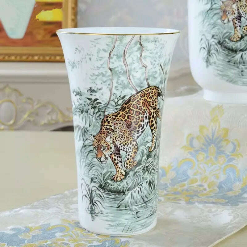 KIMLUD, Ceramic Tabletop Vase Porcelain Bone China Flower Vessel Wedding Gifts Presents Box Packaging Home Ornament Decoration Luxury, KIMLUD Womens Clothes