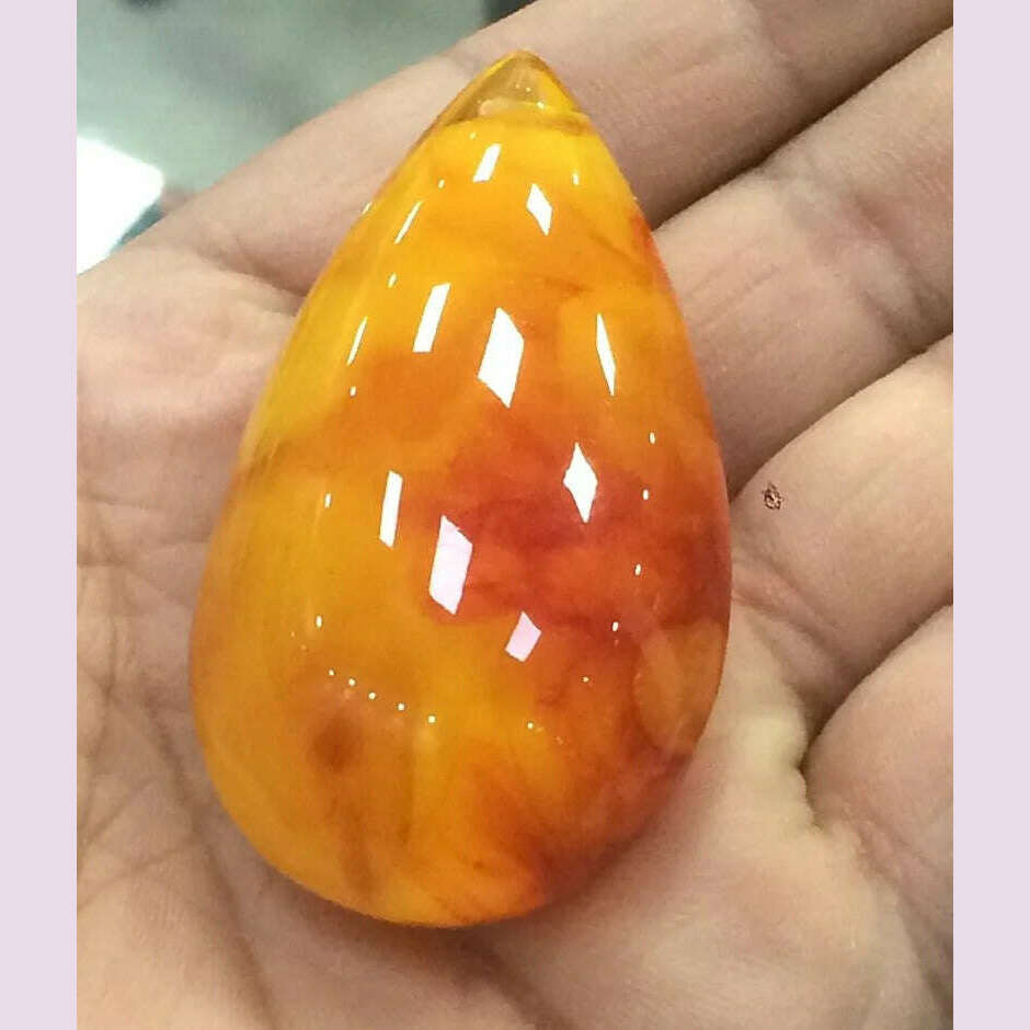 KIMLUD, Certificate Natural Mexican Amber Beeswax Water Drop Pendant 35*60*25mm, KIMLUD Womens Clothes