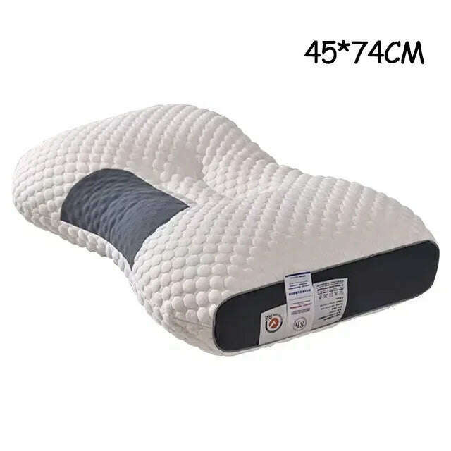 KIMLUD, Cervical Orthopedic Neck Pillow Help Sleep And Protect The Pillow Neck Household Soybean Fiber SPA Massage Pillow For Sleeping, Blue / 48x74cm, KIMLUD Womens Clothes
