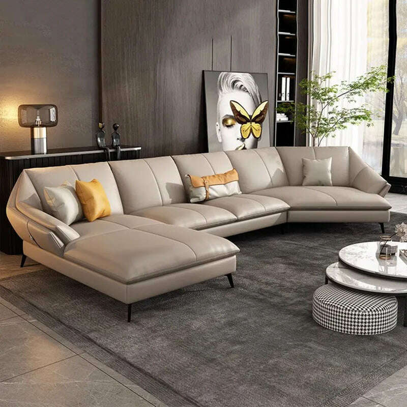 KIMLUD, Chaise Lounge Floor Living Room Sofas Leather Minimalist Recliner Living Room Sofas Office L Shape Muebles Home Furniture, KIMLUD Womens Clothes