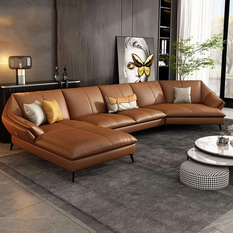 KIMLUD, Chaise Lounge Floor Living Room Sofas Leather Minimalist Recliner Living Room Sofas Office L Shape Muebles Home Furniture, KIMLUD Womens Clothes