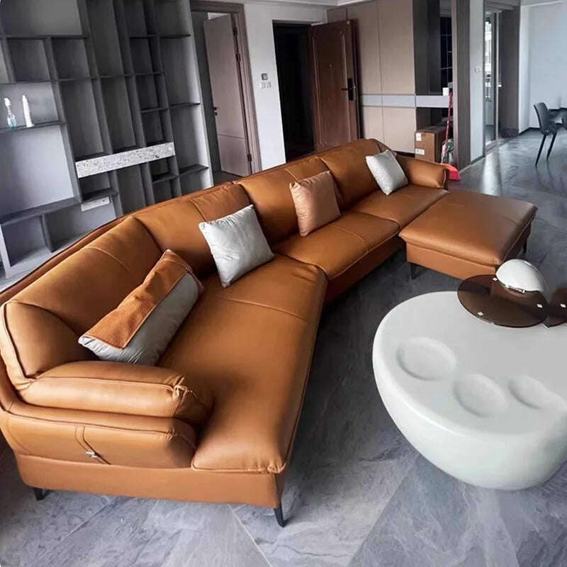 KIMLUD, Chaise Lounge Floor Living Room Sofas Leather Minimalist Recliner Living Room Sofas Office L Shape Muebles Home Furniture, KIMLUD Womens Clothes