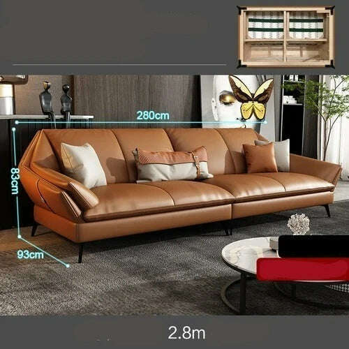 KIMLUD, Chaise Lounge Floor Living Room Sofas Leather Minimalist Recliner Living Room Sofas Office L Shape Muebles Home Furniture, 2.8m, KIMLUD APPAREL - Womens Clothes