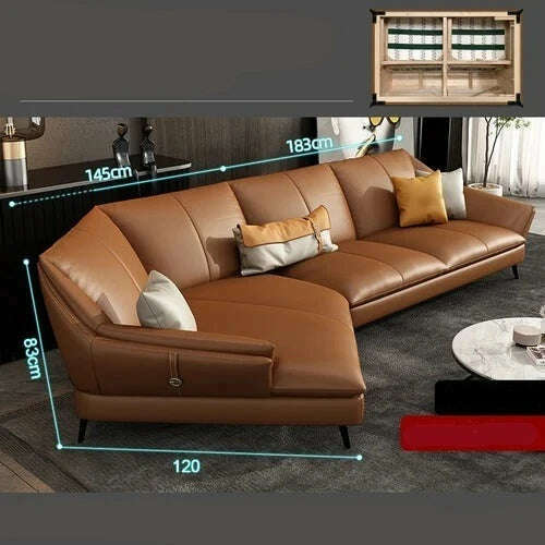 KIMLUD, Chaise Lounge Floor Living Room Sofas Leather Minimalist Recliner Living Room Sofas Office L Shape Muebles Home Furniture, corner, KIMLUD APPAREL - Womens Clothes