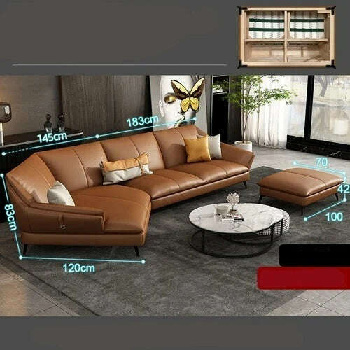 KIMLUD, Chaise Lounge Floor Living Room Sofas Leather Minimalist Recliner Living Room Sofas Office L Shape Muebles Home Furniture, Corner pedal, KIMLUD APPAREL - Womens Clothes