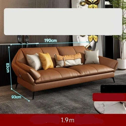 KIMLUD, Chaise Lounge Floor Living Room Sofas Leather Minimalist Recliner Living Room Sofas Office L Shape Muebles Home Furniture, 1.9m, KIMLUD APPAREL - Womens Clothes