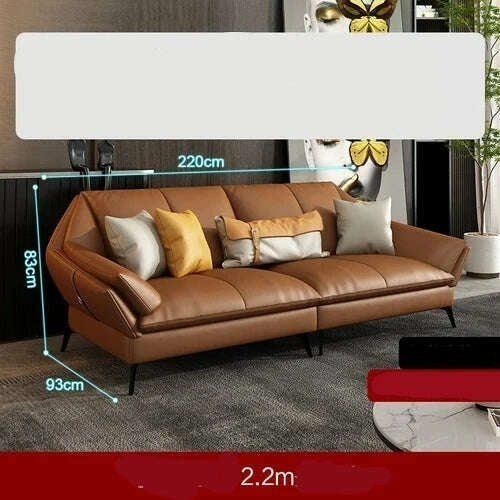 KIMLUD, Chaise Lounge Floor Living Room Sofas Leather Minimalist Recliner Living Room Sofas Office L Shape Muebles Home Furniture, 2.2m 1, KIMLUD APPAREL - Womens Clothes