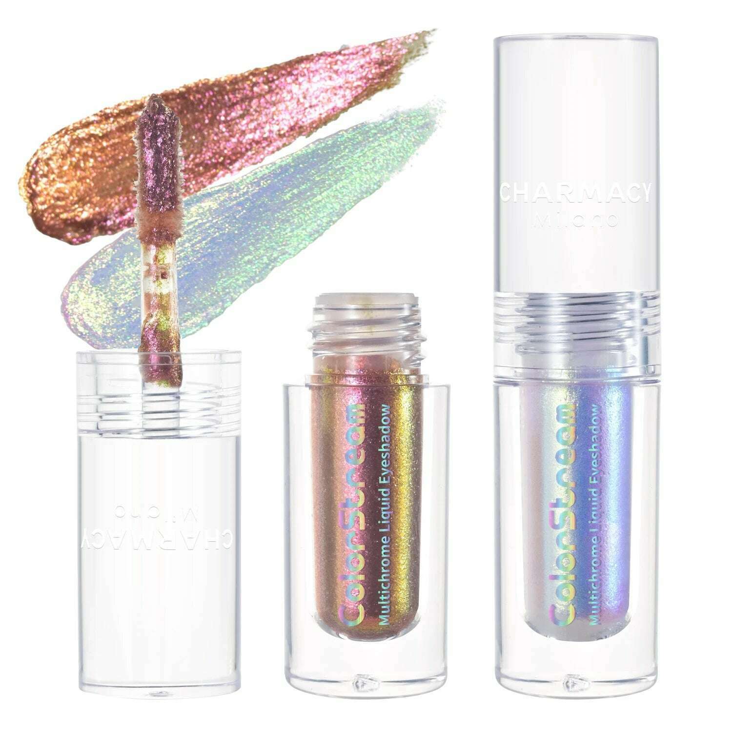 KIMLUD, CHARMACY 2pcs/set Multichrome Eyeshadow Liquid 1.5ml Waterproof Longstay Glitter Eye Shadow High Gloss Christmas Holiday Makeup, E09, KIMLUD Women's Clothes