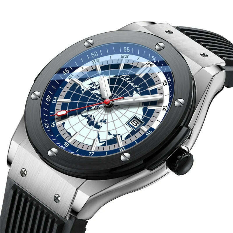 KIMLUD, CHENXI 82442 Men's Quartz Watch Casual Unique Sport Watches Brand World Map Military Waterproof Male Wrist Watches Clock Gift, KIMLUD Womens Clothes