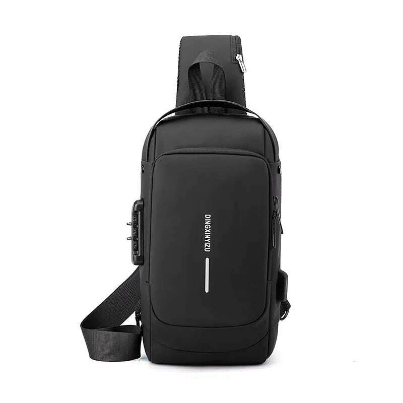 Chest Bag for Men Crossbody Bag Waterproof USB Shoulder Bag Anti-Theft Travel Messenger Chest Sling Pack Fashion Luxury Designer - KIMLUD