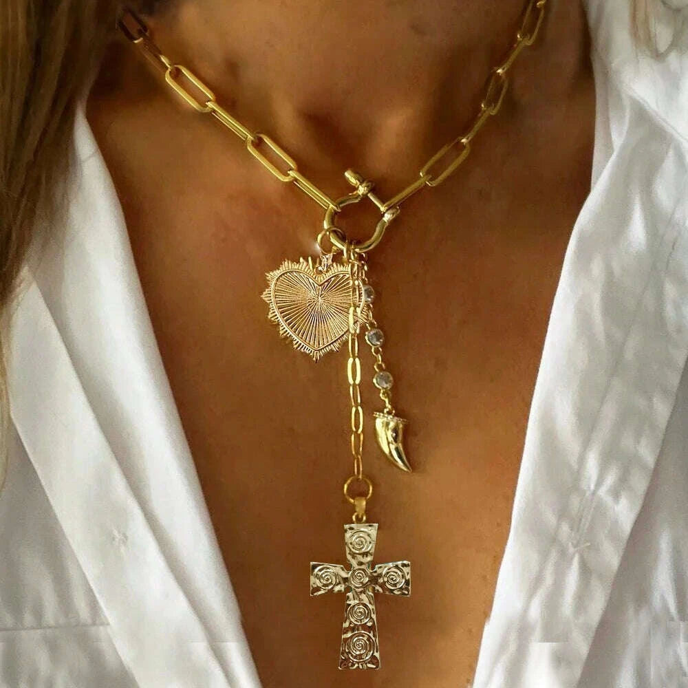 Choker Necklace - Coin Charm Pendant - Cubic Zirconia - Grey | KIMLUD