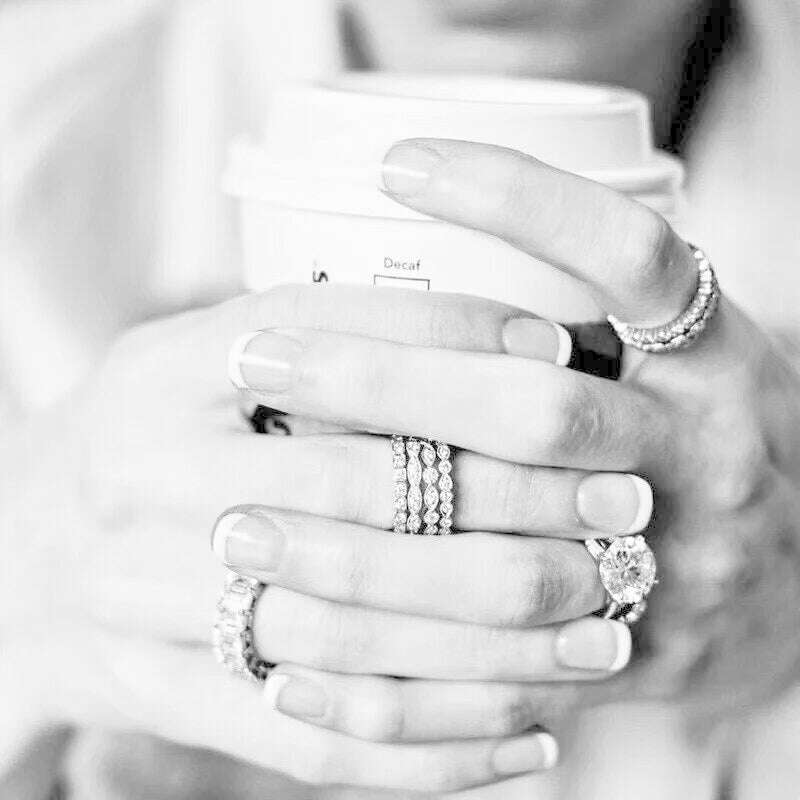 KIMLUD, choucong Multipl Cutting Eternity Promise Ring 5A Zircon Cz 925 Sterling Silver Engagement Wedding Band Rings for Women Men Gift, KIMLUD Womens Clothes