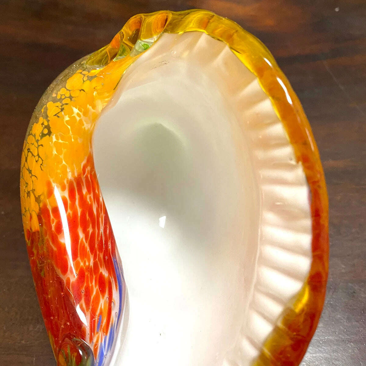 Christmas Gift Hand Blown Glass Seashell Conch Figurines Sculpture Fish Tank Table Decor Ocean Multicolor Nautical - KIMLUD