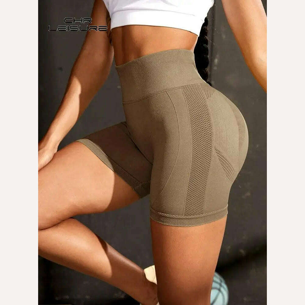KIMLUD, CHRLEISURE Summer Push Up Sexy Gym Cycling Shorts Women Solid Color High Waist Fitness Sport Women Shorts Seamless Short Pants, KIMLUD Womens Clothes