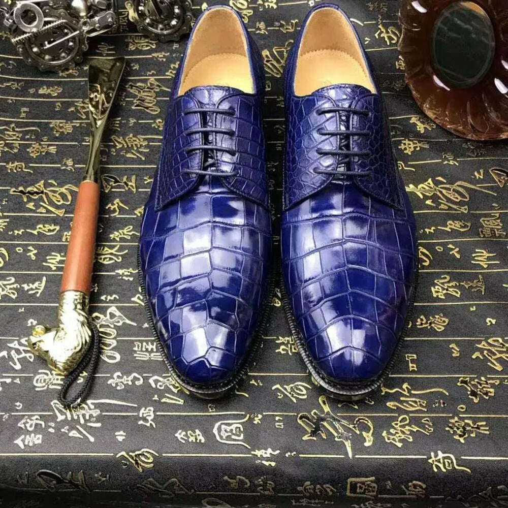 KIMLUD, Chue New Men Formal Shoes Crocodile Leather Shoes Crocodile Leahter Men Shoes Casual Shoes Business Wedding Shoes, navy / 43 / CHINA, KIMLUD APPAREL - Womens Clothes