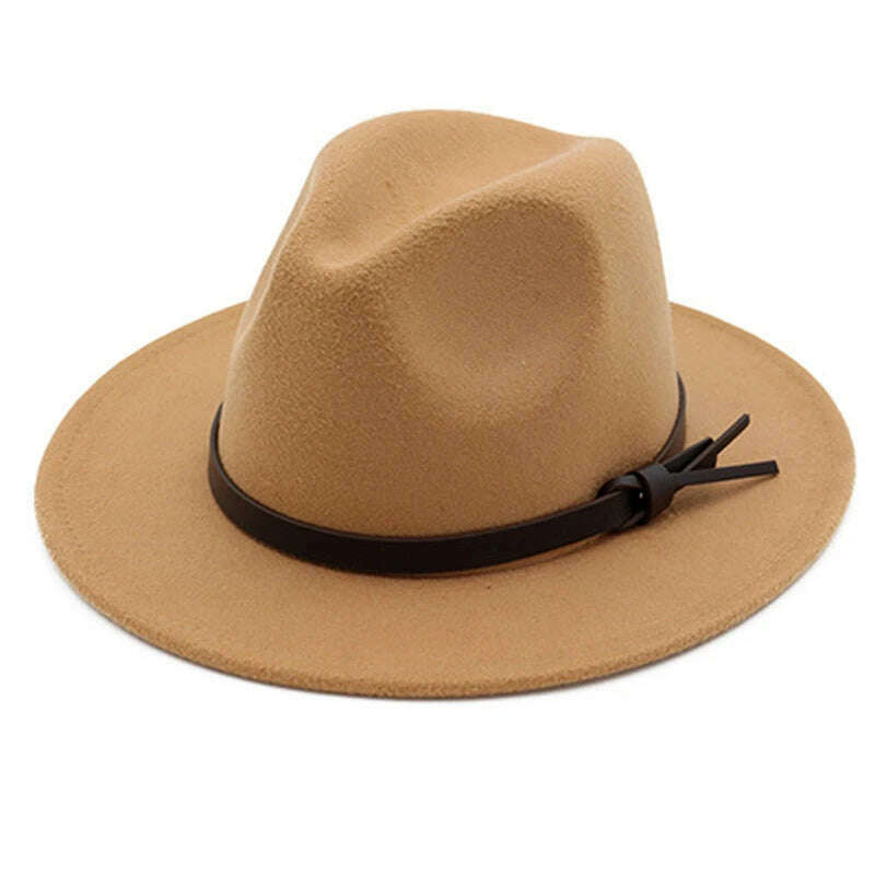 KIMLUD, Church winter Hats For Women Bucket caps Soft Vintage Wide Brim Wool Felt Bowler Fedora Hat Floppy Cloche Women's Large Cap, KIMLUD Womens Clothes