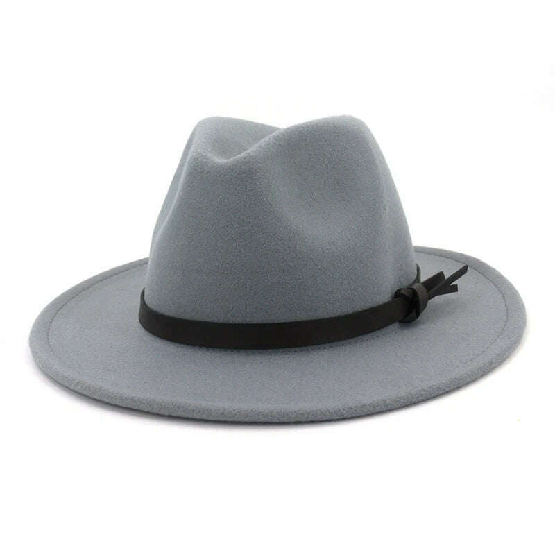 KIMLUD, Church winter Hats For Women Bucket caps Soft Vintage Wide Brim Wool Felt Bowler Fedora Hat Floppy Cloche Women's Large Cap, Gray / XXL, KIMLUD APPAREL - Womens Clothes