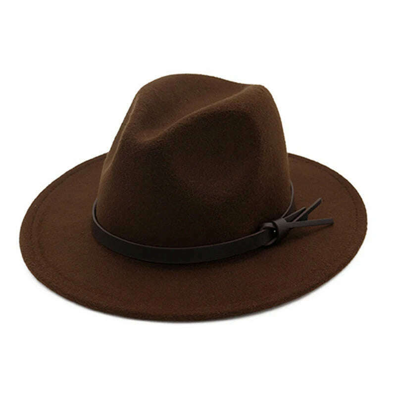 KIMLUD, Church winter Hats For Women Bucket caps Soft Vintage Wide Brim Wool Felt Bowler Fedora Hat Floppy Cloche Women's Large Cap, Auburn / XXL, KIMLUD APPAREL - Womens Clothes