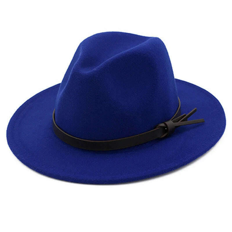 KIMLUD, Church winter Hats For Women Bucket caps Soft Vintage Wide Brim Wool Felt Bowler Fedora Hat Floppy Cloche Women's Large Cap, KIMLUD Womens Clothes