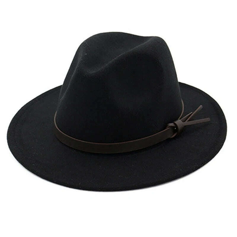 KIMLUD, Church winter Hats For Women Bucket caps Soft Vintage Wide Brim Wool Felt Bowler Fedora Hat Floppy Cloche Women's Large Cap, KIMLUD Womens Clothes