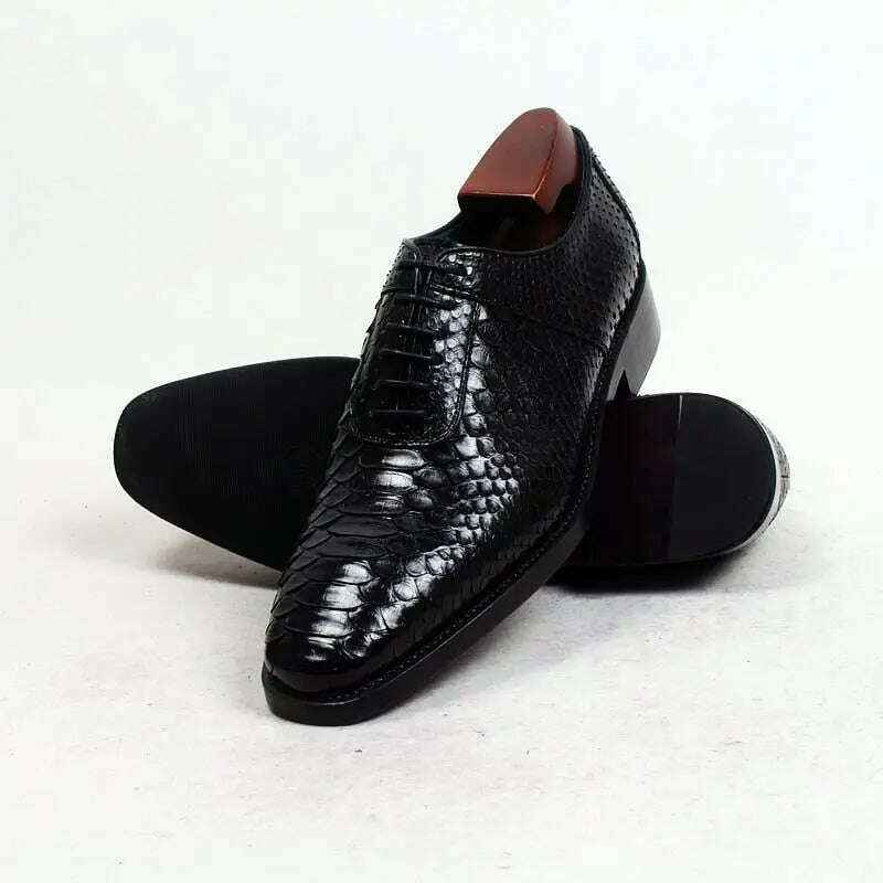 cie Handmade Goodyear Welted Python Leather Men Shoe Breathable Leather Bottom Outsole - KIMLUD