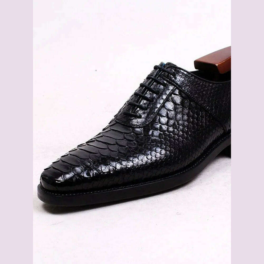 cie Handmade Goodyear Welted Python Leather Men Shoe Breathable Leather Bottom Outsole - KIMLUD
