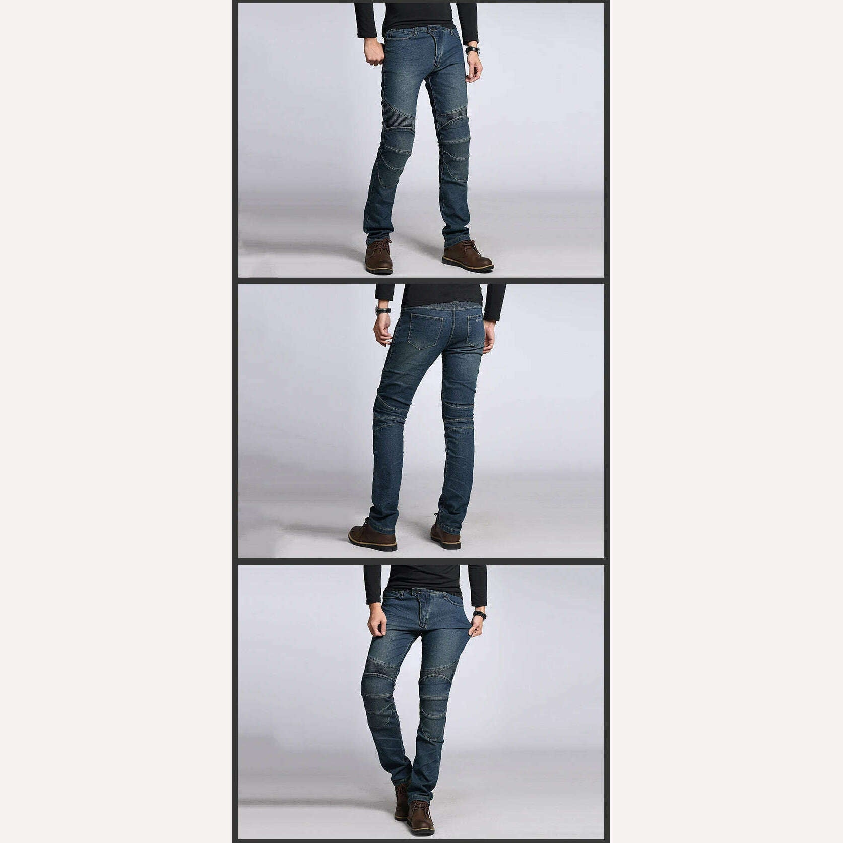 KIMLUD, Classic Black Blue Motorcycle Riding Jeans with Knee Hip Pads Motocross Racing Pants Motorbike Cycling Trousers Protective Pants, KIMLUD Womens Clothes