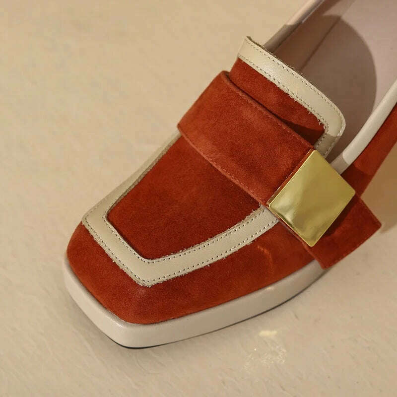 KIMLUD, classic Mary Janes woman party shoes pumps new design high heels mixed color genuine leather shoes women pumps female footwear, KIMLUD Womens Clothes