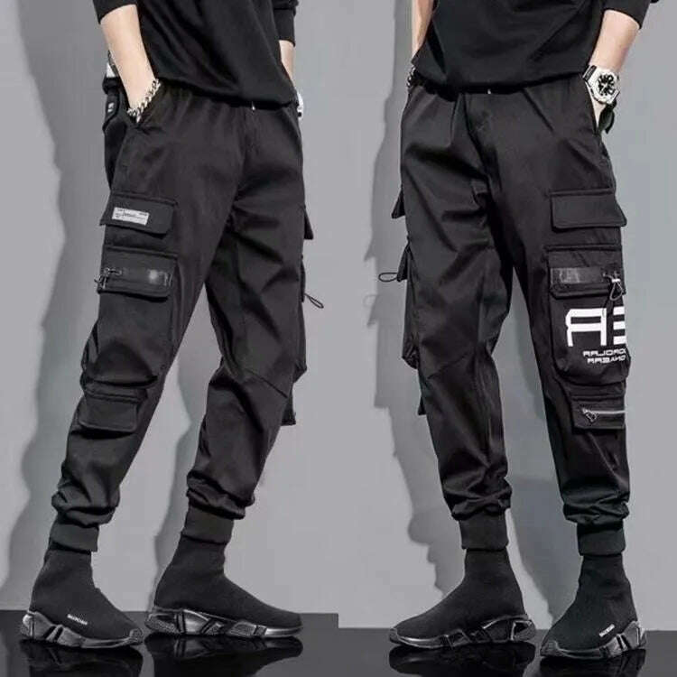 KIMLUD, Classic Streetwear Casual Men Ribbons Harem Jogging Pants Male Slim Fit Spring Cargo Pants Multi-Pockets Women Trousers Jo, KIMLUD Womens ClothesKIMLUD, Classic Streetwear Casual Men Ribbons Harem Jogging Pants Male Slim Fit Spring Cargo Pants Multi-Pockets Women Trousers Jo, S / K27, KIMLUD APPAREL - Womens Clothes