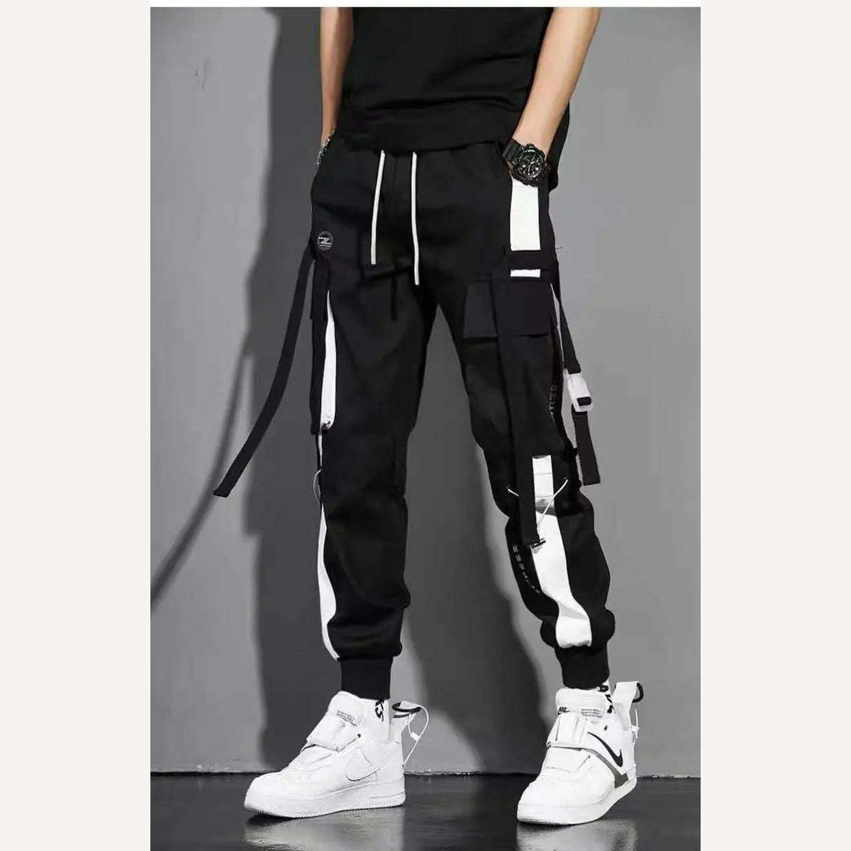 KIMLUD, Classic Streetwear Casual Men Ribbons Harem Jogging Pants Male Slim Fit Spring Cargo Pants Multi-Pockets Women Trousers Jo, KIMLUD Womens ClothesKIMLUD, Classic Streetwear Casual Men Ribbons Harem Jogging Pants Male Slim Fit Spring Cargo Pants Multi-Pockets Women Trousers Jo, S / K5, KIMLUD APPAREL - Womens Clothes