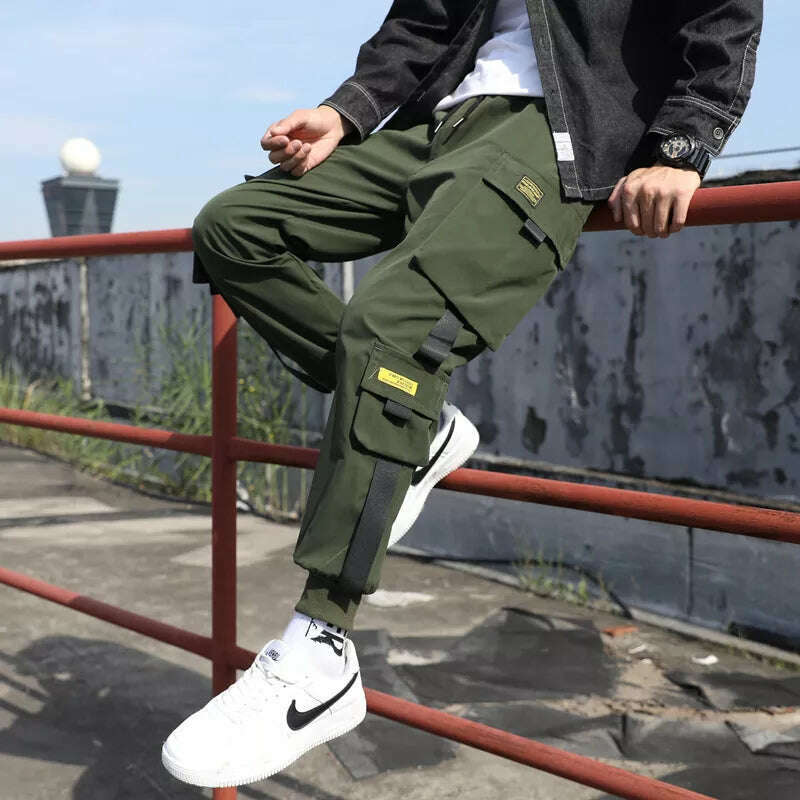KIMLUD, Classic Streetwear Casual Men Ribbons Harem Jogging Pants Male Slim Fit Spring Cargo Pants Multi-Pockets Women Trousers Jo, KIMLUD Womens ClothesKIMLUD, Classic Streetwear Casual Men Ribbons Harem Jogging Pants Male Slim Fit Spring Cargo Pants Multi-Pockets Women Trousers Jo, S / K2, KIMLUD APPAREL - Womens Clothes